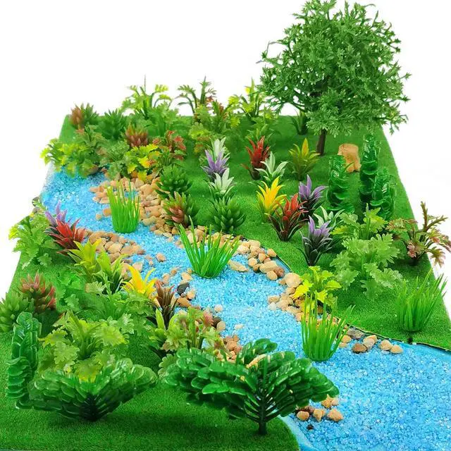 Alt view image 3 of 6 - 91Pcs Model Trees Mixed Miniature Plants Model Train Scenery for Handcrafts