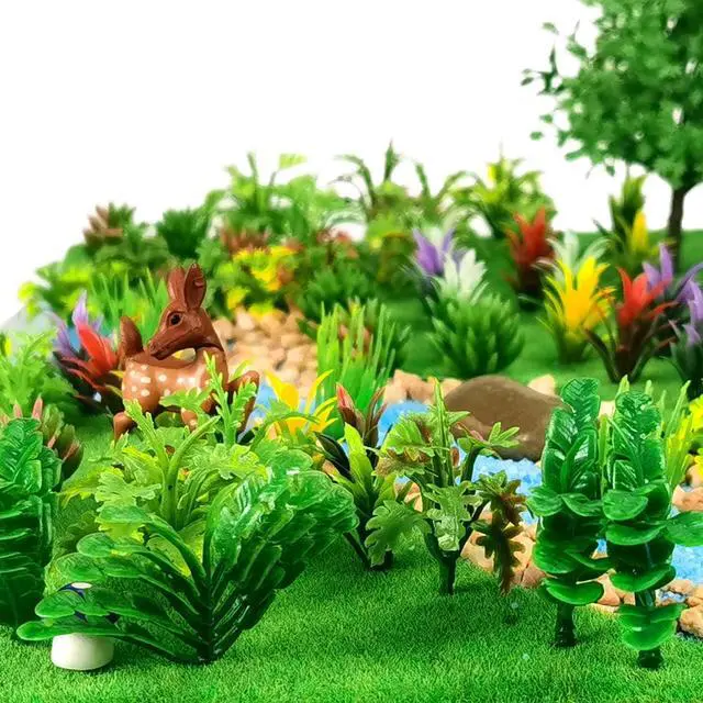 Alt view image 5 of 6 - 91Pcs Model Trees Mixed Miniature Plants Model Train Scenery for Handcrafts