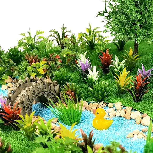 Alt view image 6 of 6 - 91Pcs Model Trees Mixed Miniature Plants Model Train Scenery for Handcrafts
