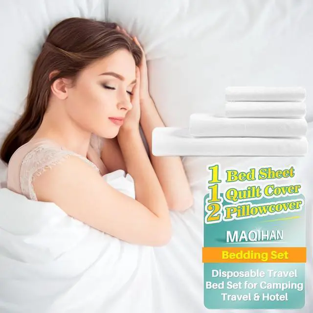 Main image of MAQIHAN Disposable Sheets for Travel - Disposable Bed Sheets Queen Size