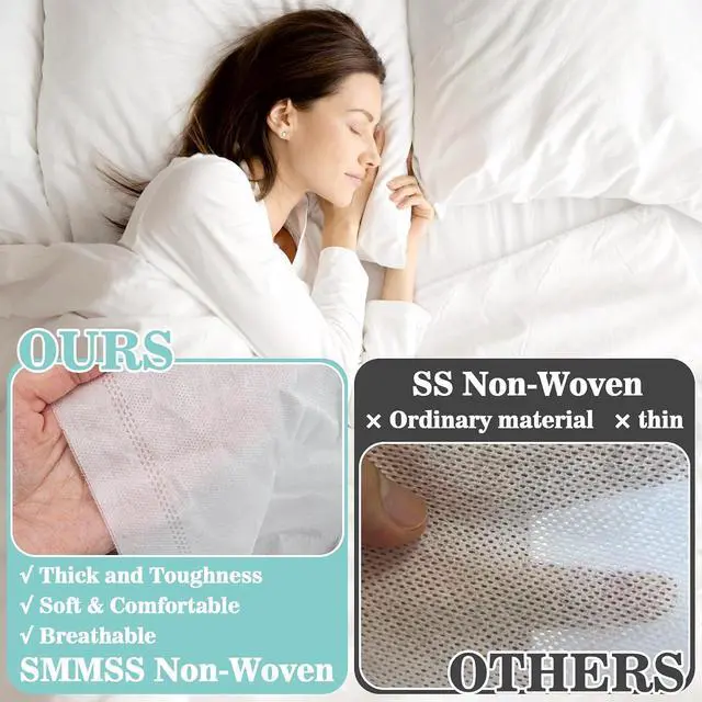 Alt view image 4 of 7 - MAQIHAN Disposable Sheets for Travel - Disposable Bed Sheets Queen Size