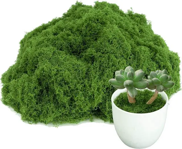 Main image of Fake Green Moss for Potted Plants,Artificial Moss for Crafts Indoor,DIY Table Decorating Fairy Garden Accessories Wedding Party Floral Decor Outdoor (Dark Green 7oz)