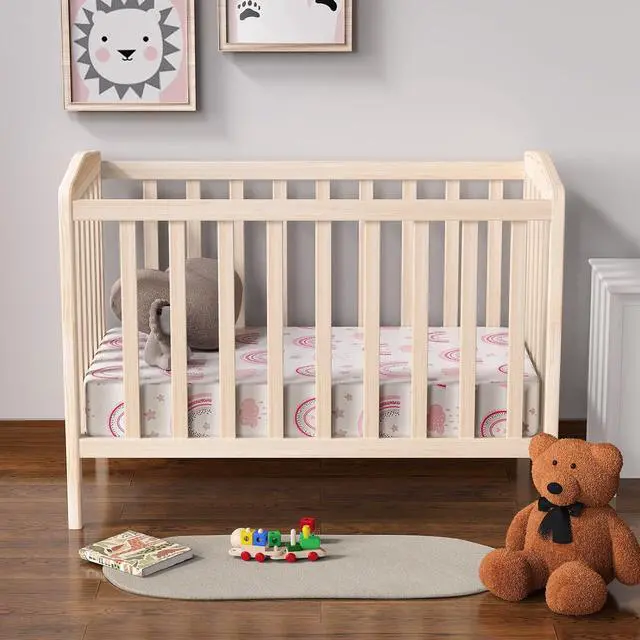 Alt view image 2 of 7 - Baby Crib Sheets 2 Pack for Boys and Girls Fit for Standard Crib Toddler Mattress Breathable Soft Microfiber Baby Sheet 28x52x8in (Pink Rainbow & Pink)