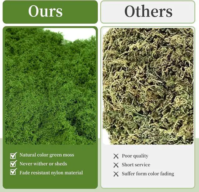 Alt view image 7 of 7 - Fake Green Moss for Potted Plants,Artificial Moss for Crafts Indoor,DIY Table Decorating Fairy Garden Accessories Wedding Party Floral Decor Outdoor (Dark Green 7oz)