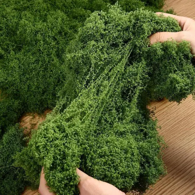 Alt view image 4 of 7 - Fake Green Moss for Plants Indoor, 5.3OZ Artificial Moss (Dark Green)