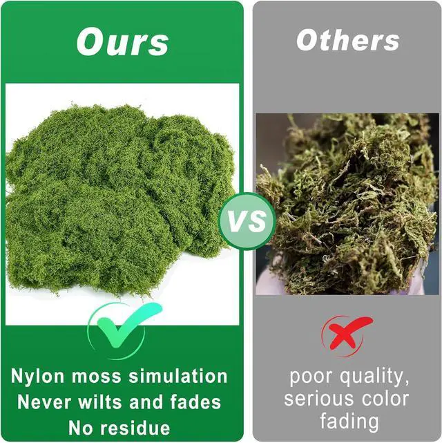 Alt view image 6 of 7 - Fake Green Moss for Plants Indoor, 5.3OZ Artificial Moss (Dark Green)