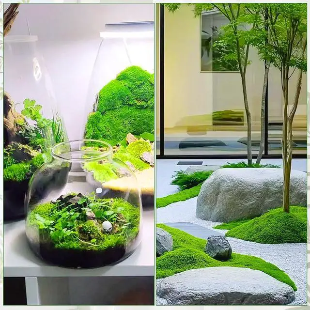 Alt view image 5 of 6 - Yomirduy Artificial Moss for Crafts, 5.3OZ Fake Green Moss for Potted Plants, Faux Moss Decor for DIY Decorative, Walls,Table Centerpieces Decor Fairy Garden Model Making (150g)