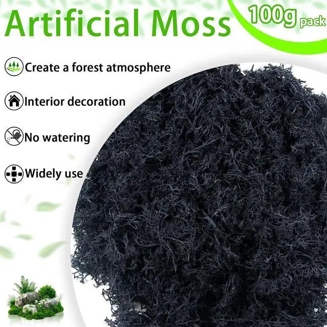 Alt view image 2 of 6 - 3.5oz Fake Black Moss for Crafts