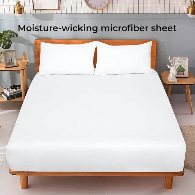 Alt view image 2 of 7 - Royale Linens Fitted Sheet Queen - Ultra Soft 1800 Brushed Microfiber - Hotel Luxury Bottom Sheets - Wrinkle Free & Fade Resistant - Deep Pocket Fitted Sheet Only (Queen, White)