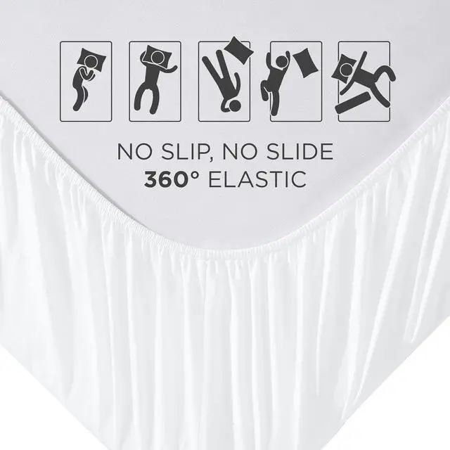 Alt view image 5 of 7 - Royale Linens Fitted Sheet Queen - Ultra Soft 1800 Brushed Microfiber - Hotel Luxury Bottom Sheets - Wrinkle Free & Fade Resistant - Deep Pocket Fitted Sheet Only (Queen, White)