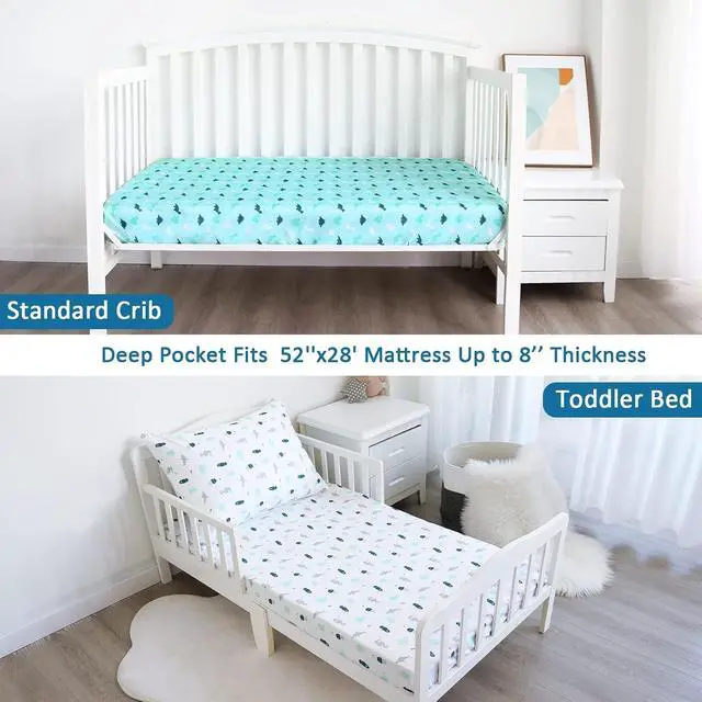 Alt view image 5 of 7 - Crib Sheets for Boys or Girls 2-Pack, Fitted Crib Sheet 52'' x 28''