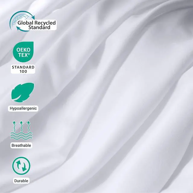 Alt view image 2 of 7 - ZPECC Twin Flat Sheet Only 1 Pack, Durable White Top Bed Sheets Hypoallergenic Soft Brushed Microfiber Color-Coded Hem Threads, 66"x96"