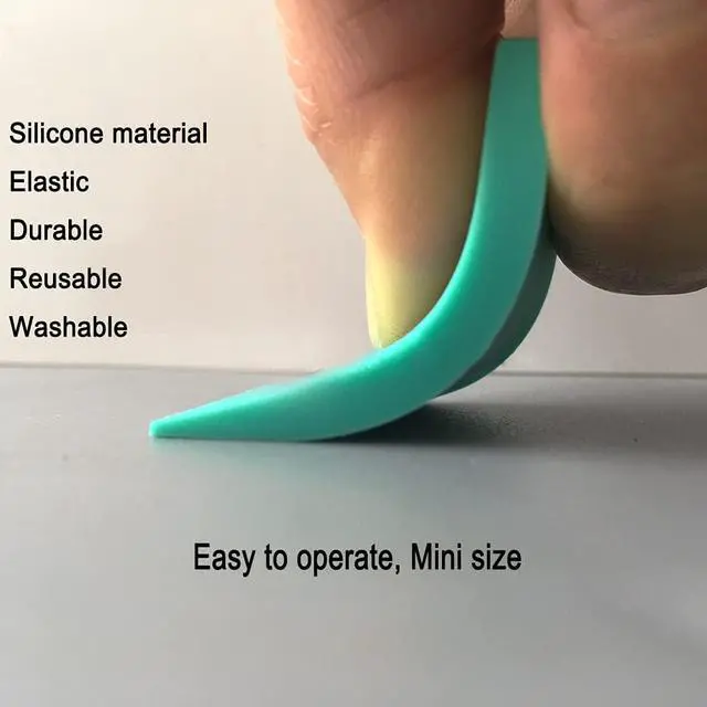 Alt view image 2 of 6 - DGAGA 2 Pack of Mini Squeegees, Self Adhesive Silk Screen Stencil Squeegee Turquoise Silicone Screen Printing Tools for Applying Mesh Stencils Ink or Chalk Paste Scraper