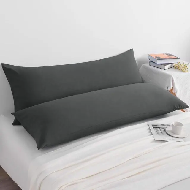 Alt view image 5 of 7 - NTBAY Body Microfiber Pillowcases, Set of 2, Dark Grey