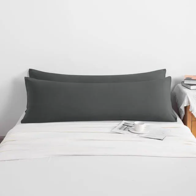Alt view image 4 of 7 - NTBAY Body Microfiber Pillowcases, Set of 2, Dark Grey