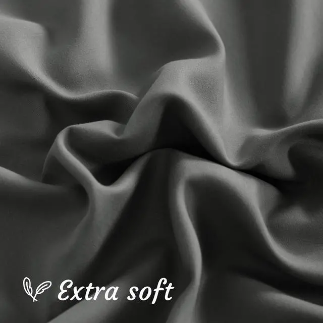 Alt view image 6 of 7 - NTBAY Body Microfiber Pillowcases, Set of 2, Dark Grey