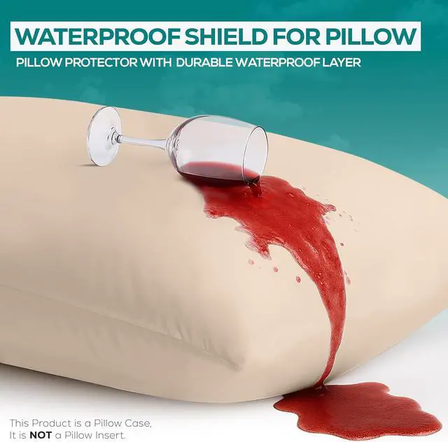 Alt view image 3 of 7 - Set of 2 Pillow Protectors with Zipper Queen Size, Pillow Covers
