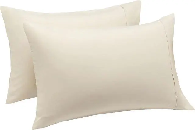Alt view image 3 of 4 - Amazon Basics Standard Pillowcases Set of 2 - Lightweight, Super Soft Easy Care Microfiber, Beige, 30" L x 20" W, Pillows Not Included