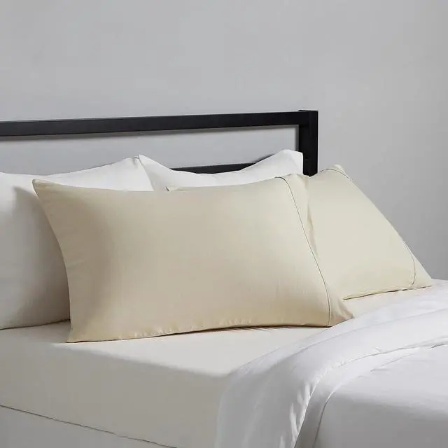 Main image of Amazon Basics Standard Pillowcases Set of 2 - Lightweight, Super Soft Easy Care Microfiber, Beige, 30" L x 20" W, Pillows Not Included