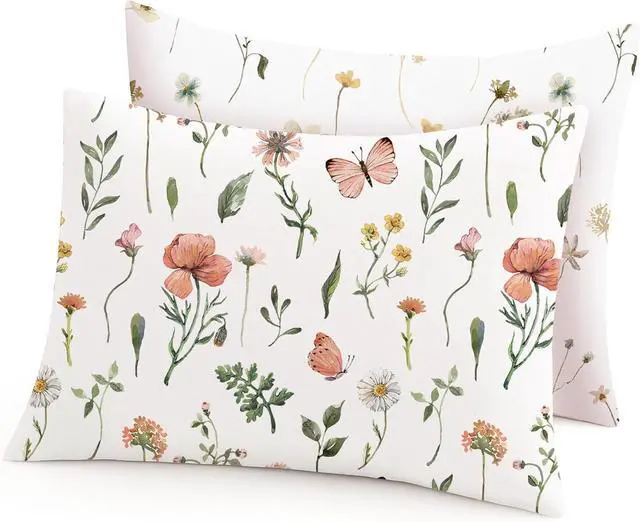 Main image of Toddler Pillowcases 2 Pack, 13 x 18 in, Envelope Closure, Butterfly Garden
