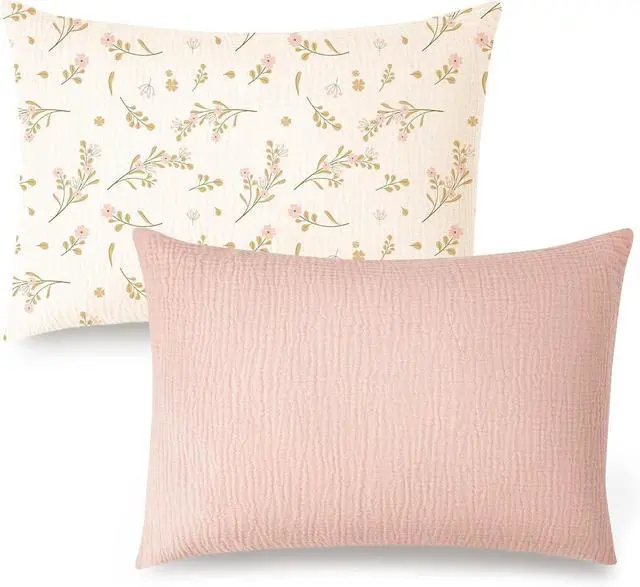Main image of Konssy 2 Pack Muslin Toddler Pillowcases, Soft Baby Pillow Cases, 13"x18"