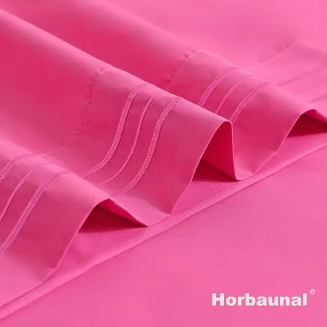 Alt view image 7 of 7 - Horbaunal Microfiber Pillowcases Standard Size, Hot Pink, 2 Pack