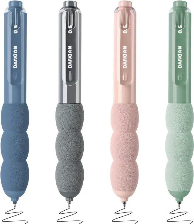 Main image of BAYTORY 4Pcs Small Retractable Gel Pens, Fat Pens for Arthritis Hands