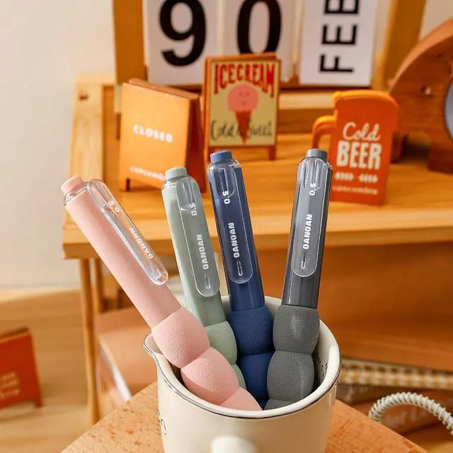 Alt view image 3 of 7 - BAYTORY 4Pcs Small Retractable Gel Pens, Fat Pens for Arthritis Hands