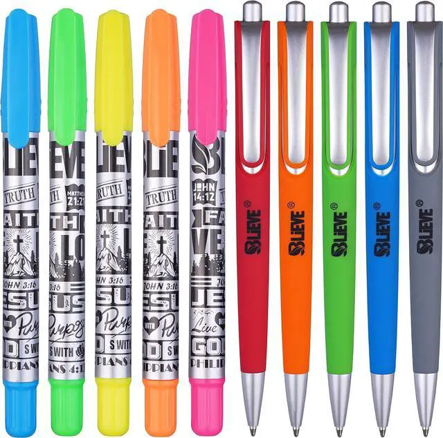 Main image of BLIEVE - Aesthetic Highlighters and Gel Pens With Soft Ink and Chisel Tip, Bible Highlighters and Pens No Bleed, Dry Fast Easy to Hold, for Bible Journaling Planner School Supplies (COLORFUL)