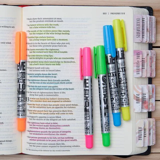 Alt view image 5 of 7 - BLIEVE - Aesthetic Highlighters and Gel Pens With Soft Ink and Chisel Tip, Bible Highlighters and Pens No Bleed, Dry Fast Easy to Hold, for Bible Journaling Planner School Supplies (COLORFUL)