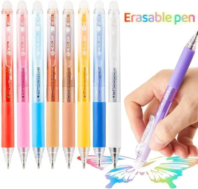 Alt view image 4 of 7 - Retractable Erasable Gel Pens Clicker,Fine Point 0.7mm Smooth Writing Pens,Cute Pens For Writing Journaling Taking Notes School Office Home. (12 Colors)