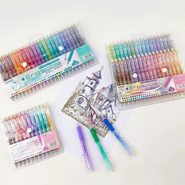 Alt view image 5 of 7 - Retractable Erasable Gel Pens Clicker,Fine Point 0.7mm Smooth Writing Pens,Cute Pens For Writing Journaling Taking Notes School Office Home. (12 Colors)