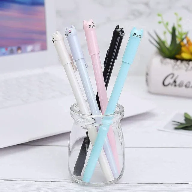 Alt view image 3 of 7 - sencoo Girl Cute Pens Kawaii Pen Cute Cat Pen 0.5 mm Gel Pens Black Ball Point Pens for School Office Supplies (12 cat)
