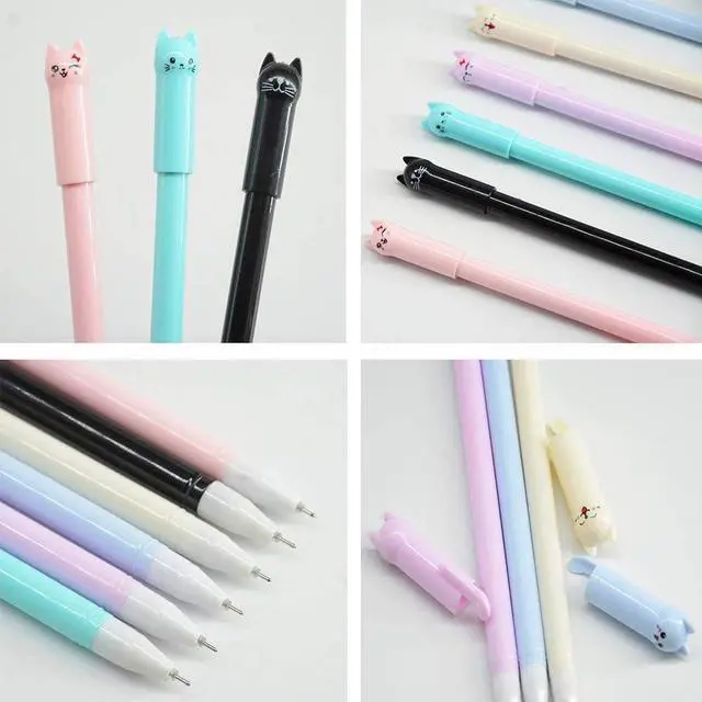 Alt view image 7 of 7 - sencoo Girl Cute Pens Kawaii Pen Cute Cat Pen 0.5 mm Gel Pens Black Ball Point Pens for School Office Supplies (12 cat)