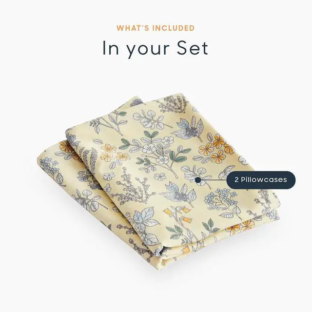 Alt view image 4 of 5 - Wake In Cloud - Floral Pillow Cases, Botanical Vintage Flower Shabby Chic Coquette Cottagecore Aesthetic, Set of 2 Soft Pillowcases Pillow Shams Covers, Cream Yellow, Standard Size 20x26 Inches