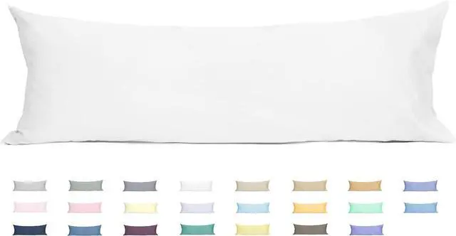 Main image of Sunflower Body Pillowcase Cotton Long Pillow Cover 1 Pack, Bright White