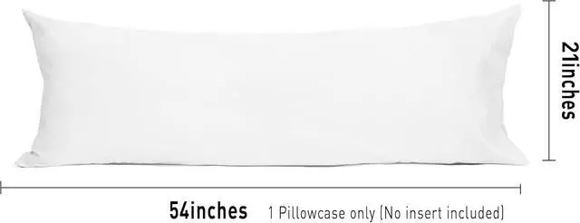 Alt view image 6 of 7 - Sunflower Body Pillowcase Cotton Long Pillow Cover 1 Pack, Bright White