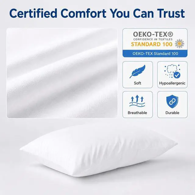 Alt view image 2 of 7 - White Pillow Cases Queen Size Set of 4, 20x30 Envelope Closure Pillowcases, Soft Plain Brushed Microfiber Covers Hypoallergenic Breathable