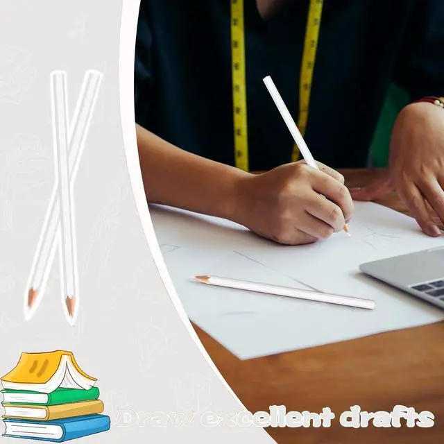 Alt view image 4 of 7 - 36 Pack White Colored Pencils for Kids, Pre-sharpened Art Pencils Back to School Supplies Set, Drawing Sketching Pencils for Students, Teachers, Classroom