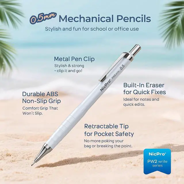 Alt view image 2 of 7 - Nicpro Cute Mechanical Pencil Set, 4PCS 0.5mm Pastel Drafting Pencils