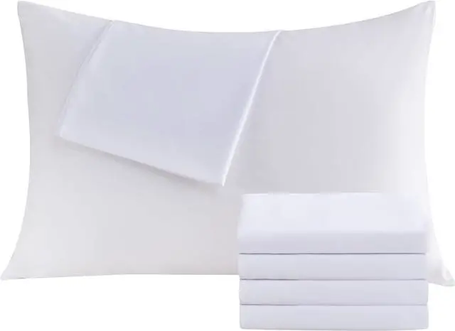 Main image of White Pillowcases King 4 Pack, 20x36 Pillow Cases with Envelope Closure, Soft Plain Brushed Microfiber Covers Breathable Wrinkle-Resistant