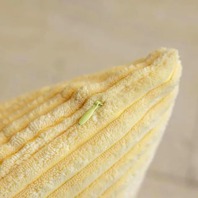 Alt view image 4 of 7 - Home Brilliant 12x20 Pillow Cover Soft Lumbar Throw Pillow Cover Yellow Corduroy Striped Pillow Case for Bench Bedroom Living Room Summer Decor, 12 x 20 inches, 30cm x 50cm, Light Yellow