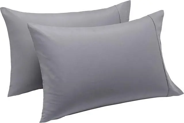Alt view image 3 of 6 - Amazon Basics King Pillowcases Set of 2 - Lightweight, Super Soft Easy Care Microfiber, Dark Gray, 40" L x 20" W, Pillows Not Included