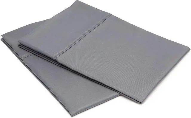 Alt view image 2 of 6 - Amazon Basics King Pillowcases Set of 2 - Lightweight, Super Soft Easy Care Microfiber, Dark Gray, 40" L x 20" W, Pillows Not Included