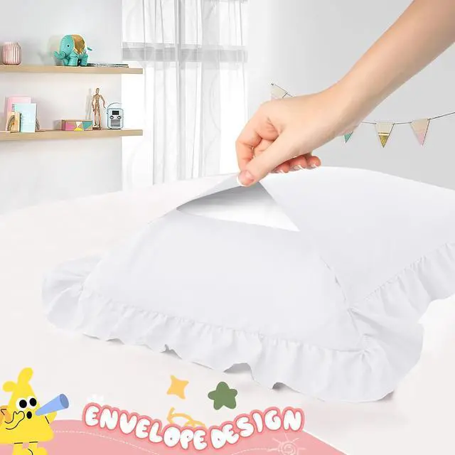Alt view image 4 of 6 - 13"x18" Toddler Pillow Cases Set of 2, White
