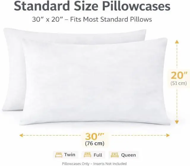 Alt view image 2 of 7 - EVOLIVE Standard Microfiber Pillowcases Set of 2, 20"x30" (White)