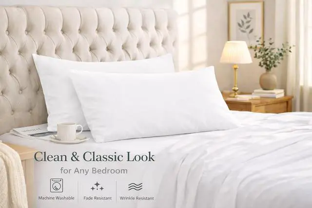 Alt view image 3 of 7 - EVOLIVE Standard Microfiber Pillowcases Set of 2, 20"x30" (White)