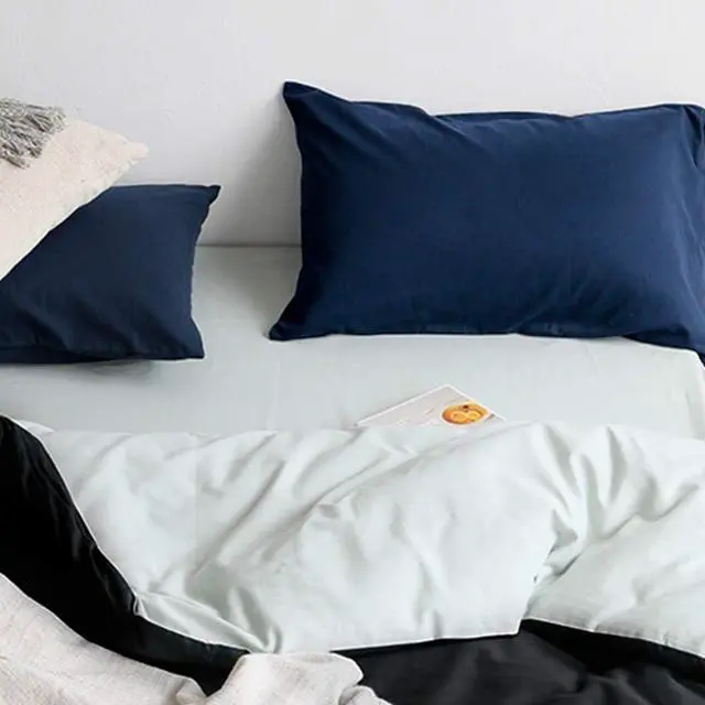 Alt view image 4 of 7 - FLXXIE 2-Pack Microfiber King Pillow Cases, Envelope Closure, Navy