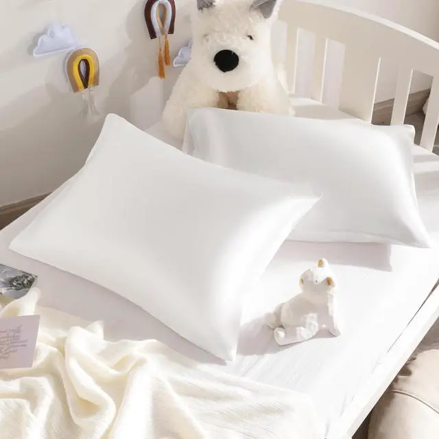 Main image of NTBAY Toddler Satin Pillowcases, Set of 2, 14 x 20, White