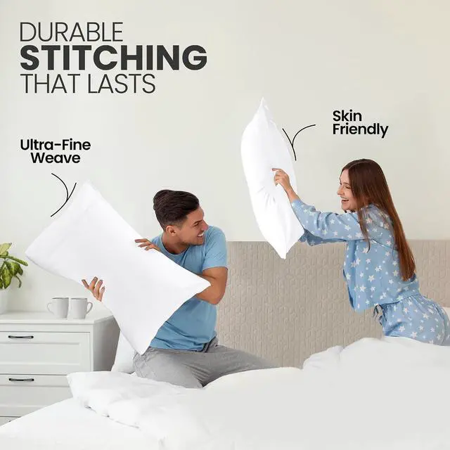 Alt view image 4 of 7 - Pillow Cases Queen Size Set of 4, Ultra Soft Comfy Pillow Covers, White